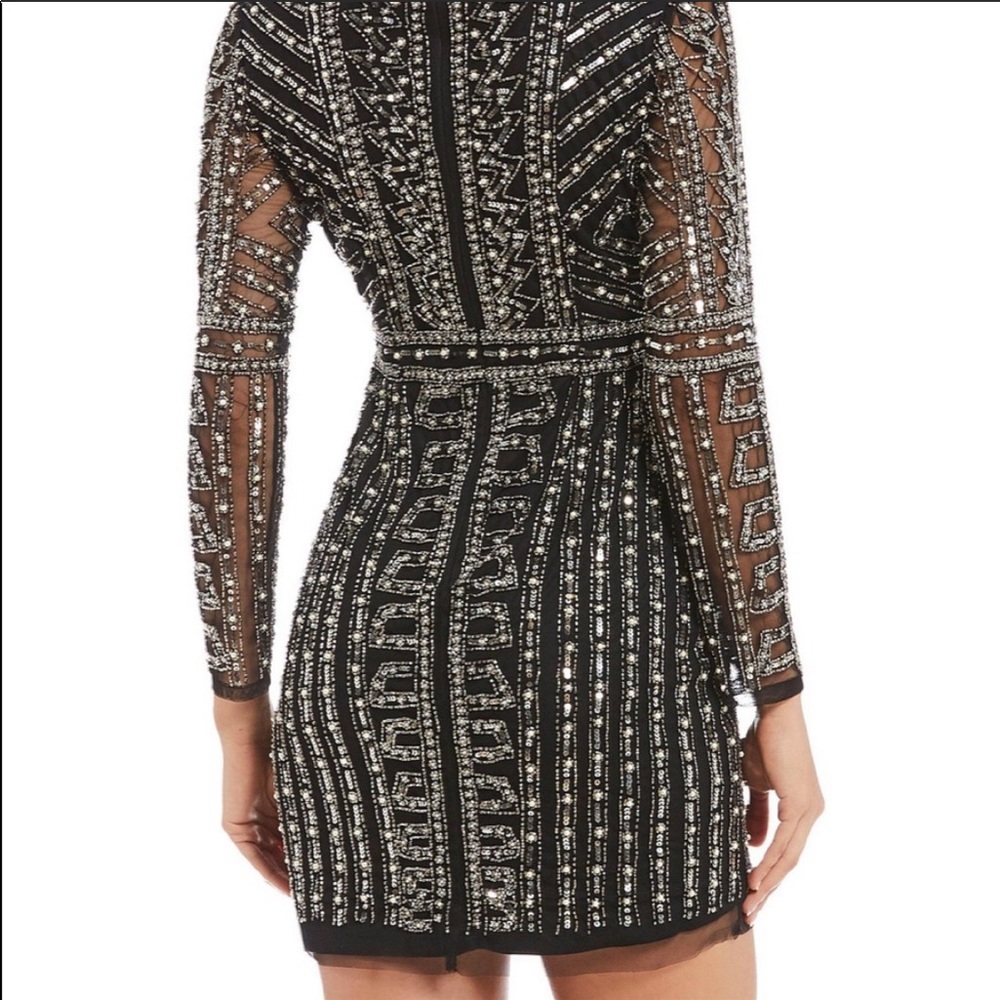 Gianni Bini Sequin Beaded Dani Black Dress